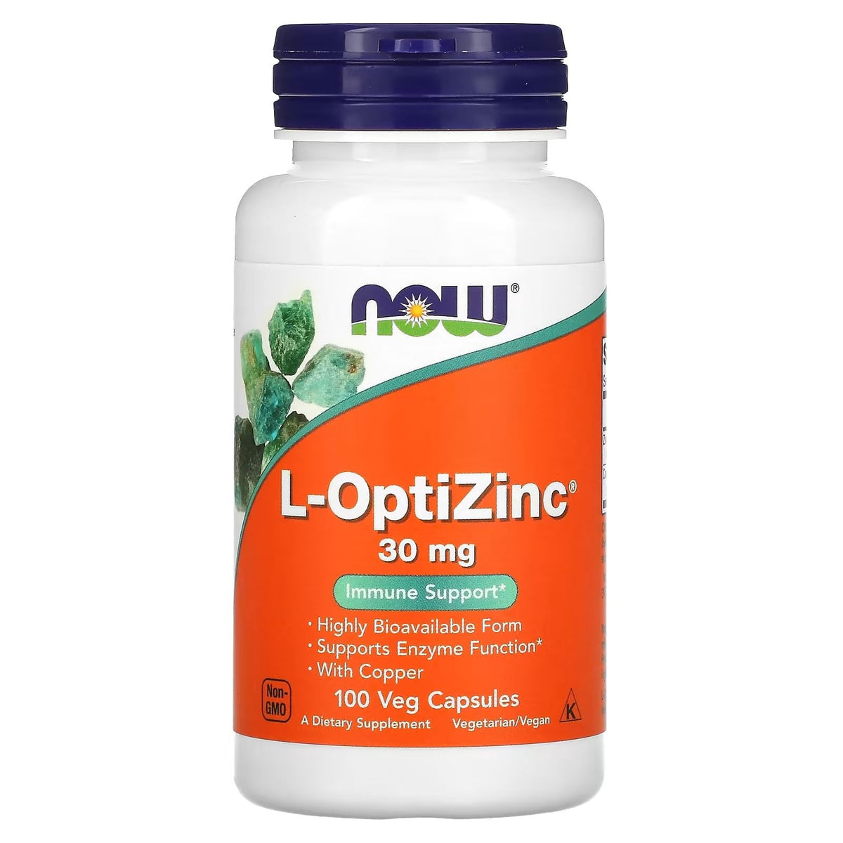 NOW Foods L-OptiZinc dans une bouteille pratique, soutien potentiel du système immunitaire grâce à une meilleure absorption.