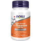 NOW Foods L-Theanine, bouteille, favorise relaxation naturelle.