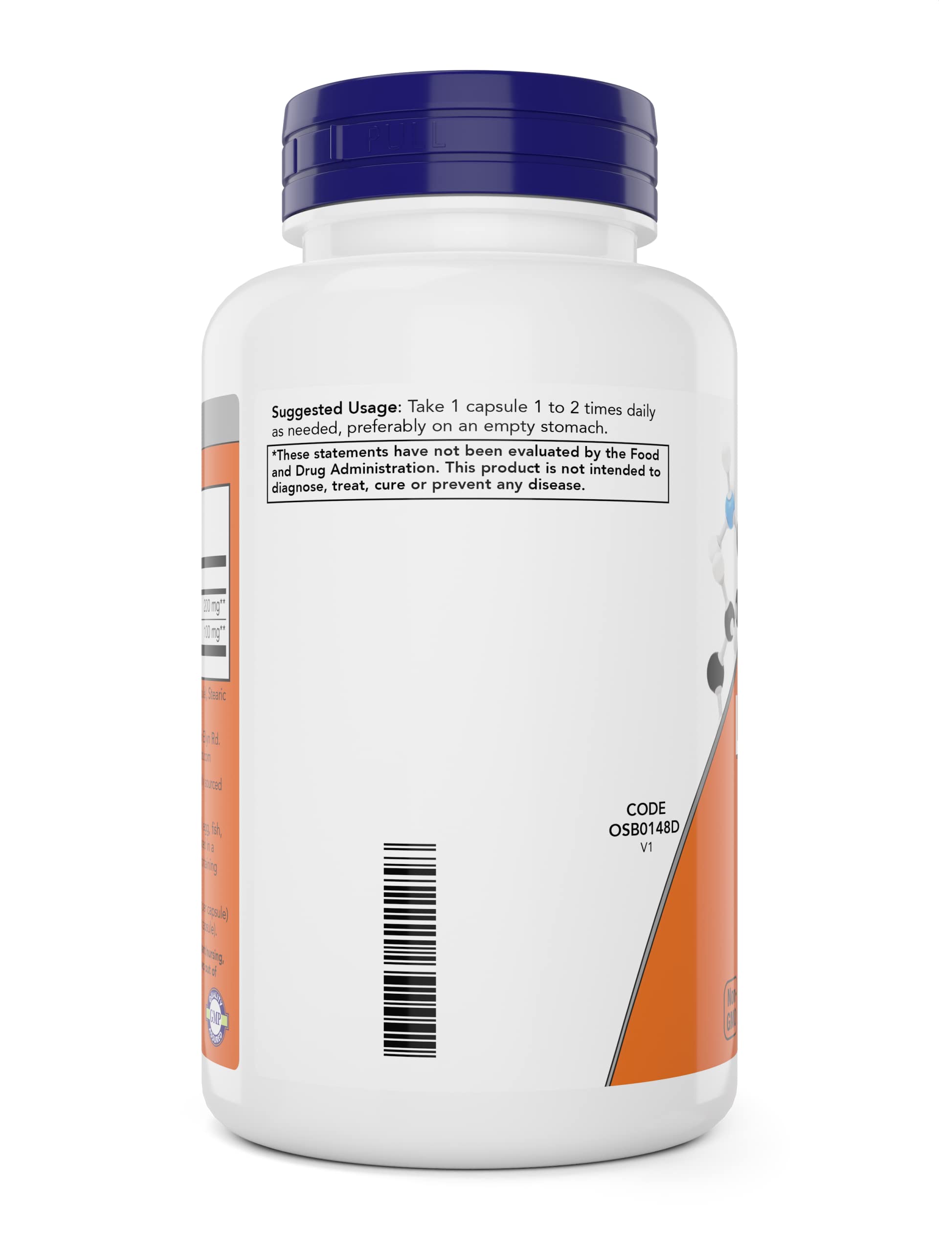 Formulation avec inositol dans NOW Foods L-Theanine 200 mg, soutien mental potentiel.