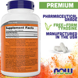 NOW Foods L-Tyrosine, emballage avec logo des États-Unis, qualité et traçabilité