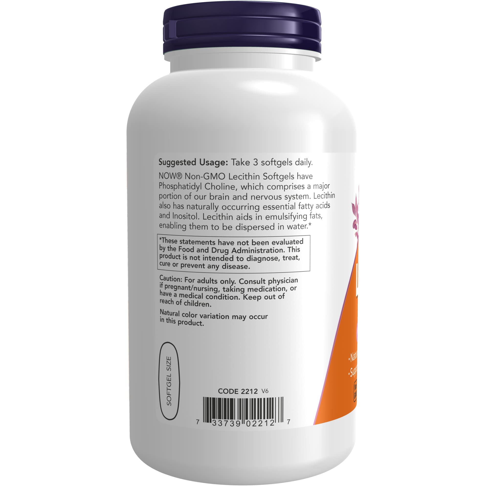 NOW Foods Lecithin 1200 mg, phosphatidylcholine naturel soutient les fonctions cognitives.