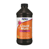 NOW Foods multivitamine liquide orange tropicale, absorption rapide pour le quotidien.