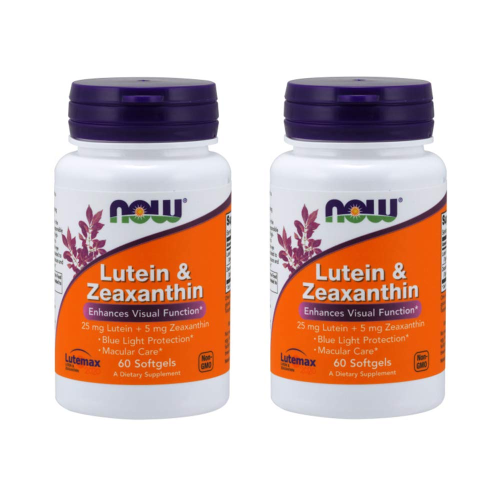 NOW Foods Lutéine-Zéaxanthine capsules dans une bouteille, format 2-pack
