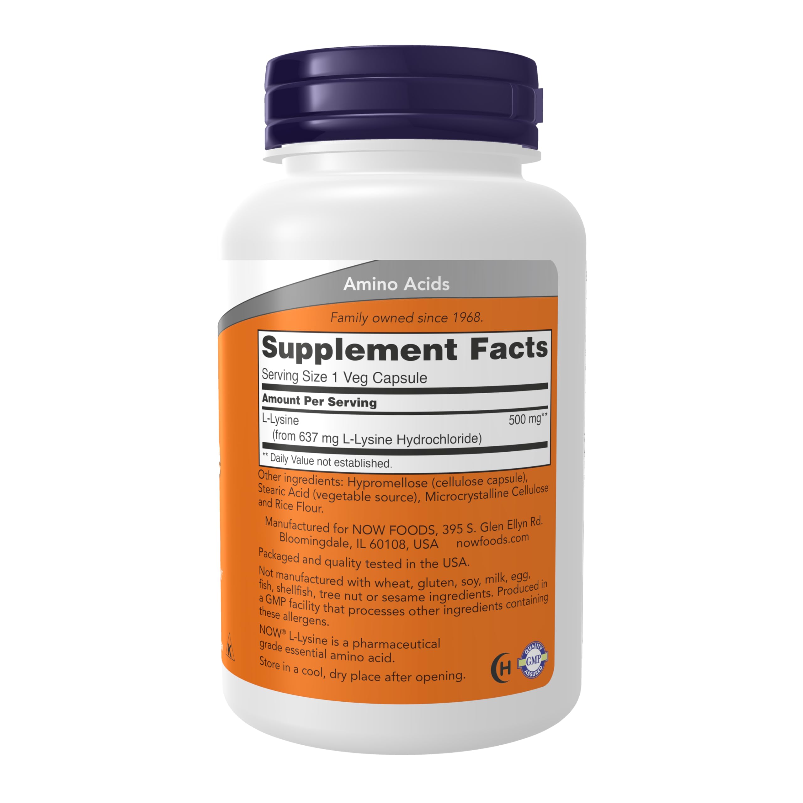 NOW Foods L-Lysine capsules végétales 100 gélules prêtes à l’emploi