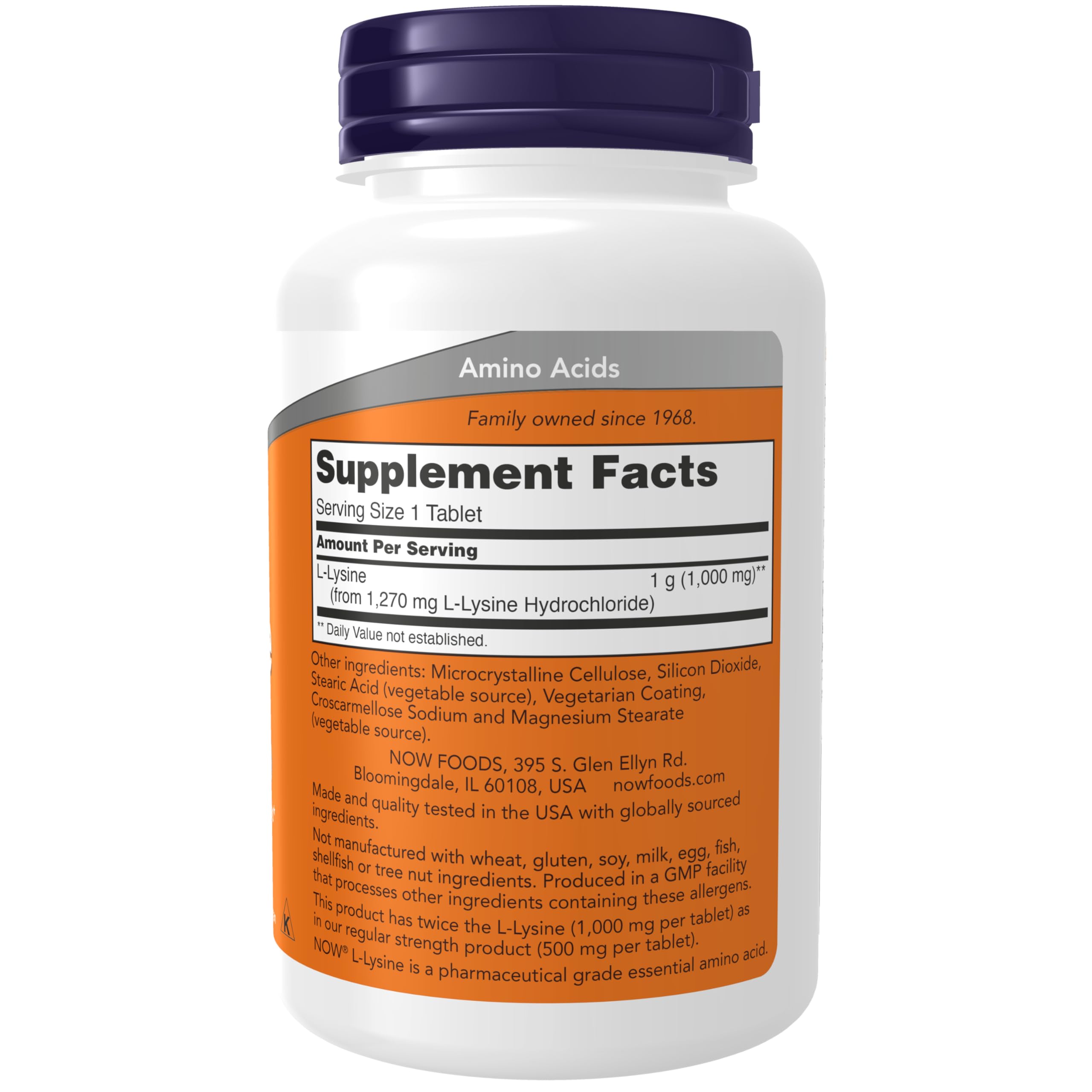 NOW Foods L-lysine chlorhydrate – bouteille ouverte: usage quotidien pratique.