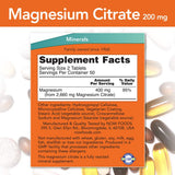 NOW Foods Magnésium Citrate: comprimés en gros plan, dose pratique
