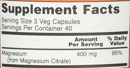 Capsules magnésium citrate Now Foods, pack duo prêt pour l'utilisation.