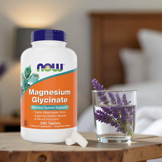 NOW Foods Magnésium Glycinate – symbole de conformité et qualité fabriqué aux États-Unis.