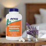 NOW Foods Magnésium Glycinate – symbole de conformité et qualité fabriqué aux États-Unis.
