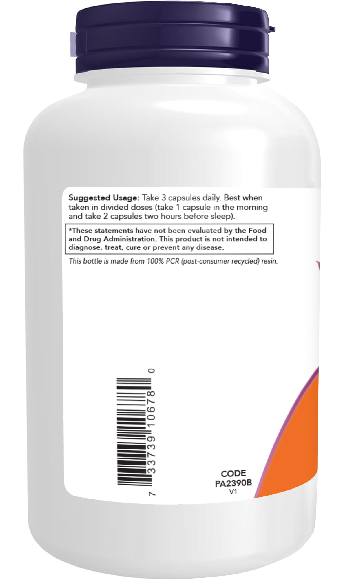 NOW Foods Magtein étiquette, certification GMP et informations claires.