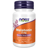 NOW Foods Mélatonine 3 mg – bouteille ouverte, utilisation facile avant le coucher.