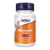 NOW Foods Mélatonine 5 mg : bouteille gélules végétales pour cycle de sommeil sain
