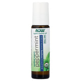 NOW Foods Menthe Roll-On : application sur les tempes pour un rafraîchissement ciblé.