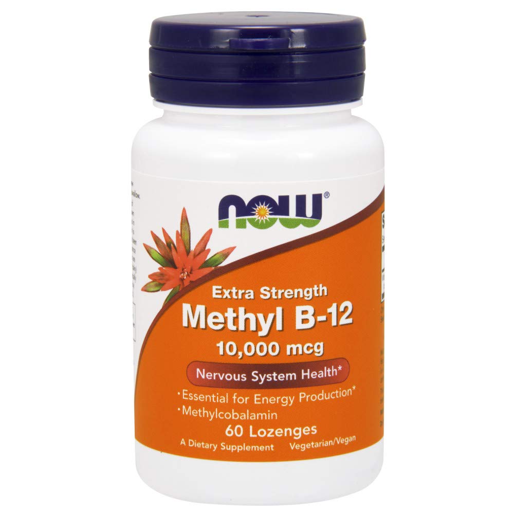 NOW Foods Methyl B-12 10000 mcg, pastilles véganes, énergie potentielle au quotidien.
