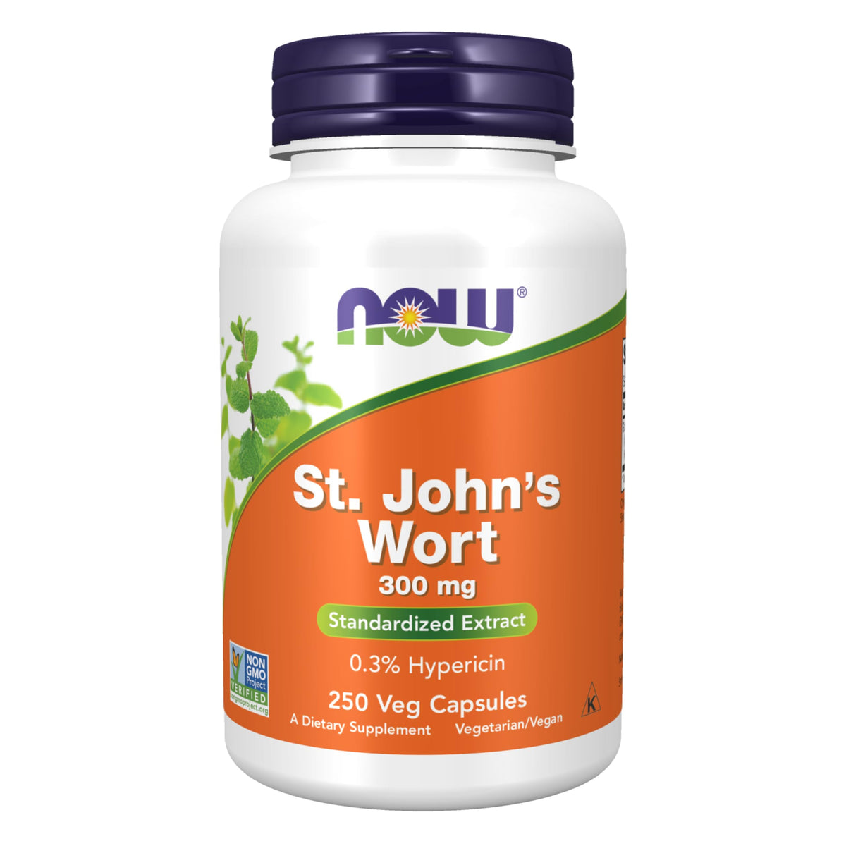 NOW Foods Millepertuis 300 mg — bouteille: extrait standardisé pour une posologie fiable.