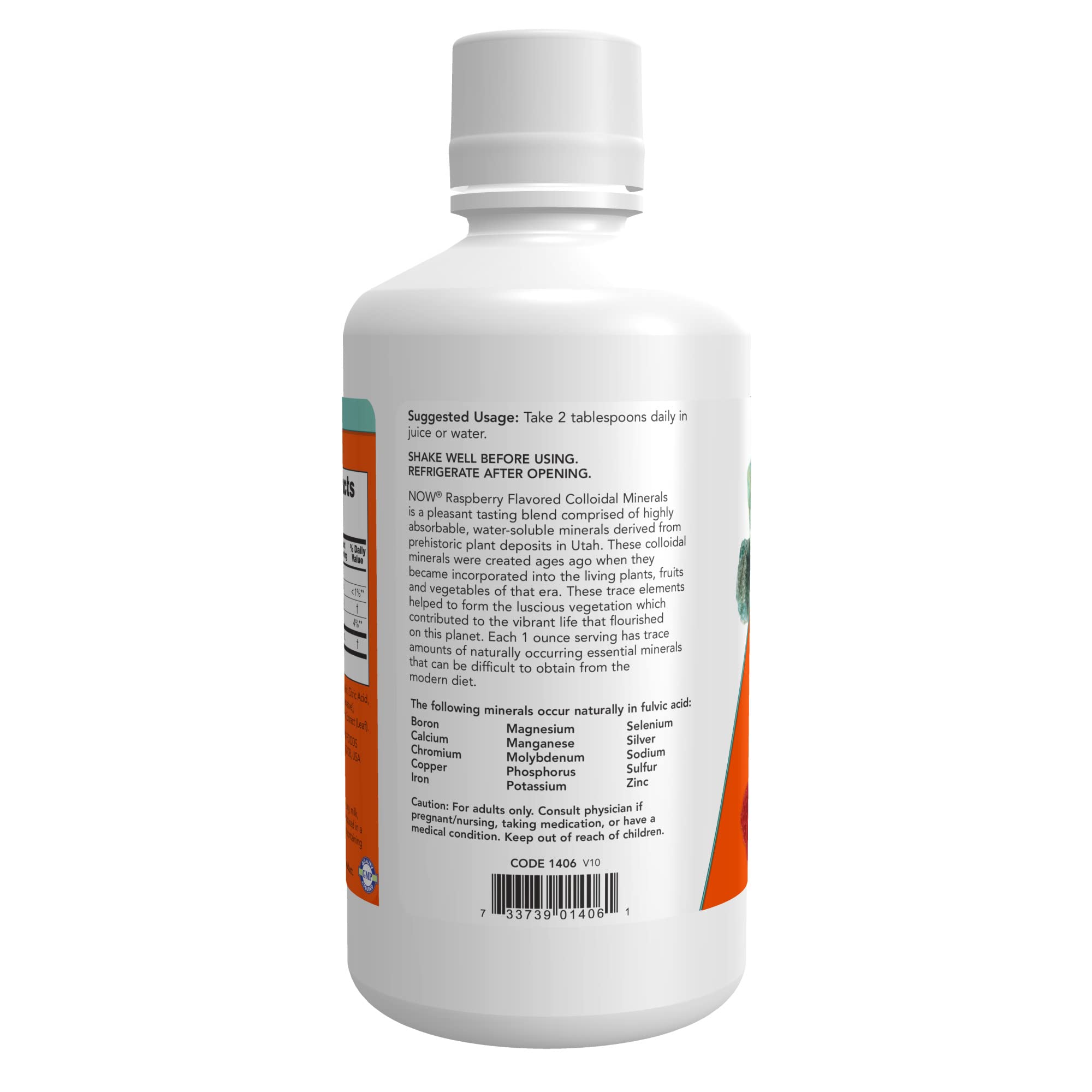NOW Foods Minéraux Colloïdaux avec acide fulvique et nutriments essentiels.