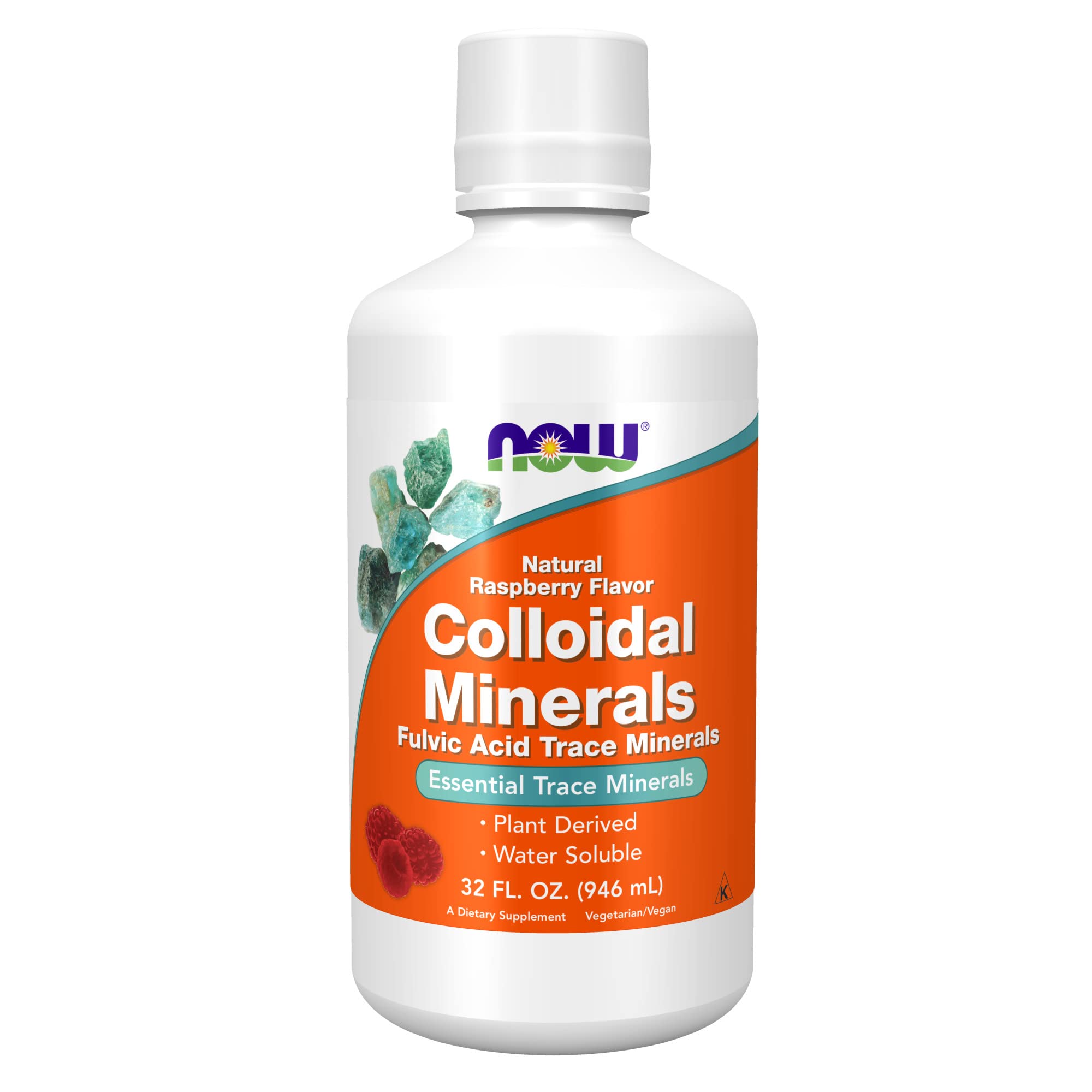 NOW Foods Minéraux Colloïdaux framboise dans une bouteille 32 oz — source naturelle de minéraux.