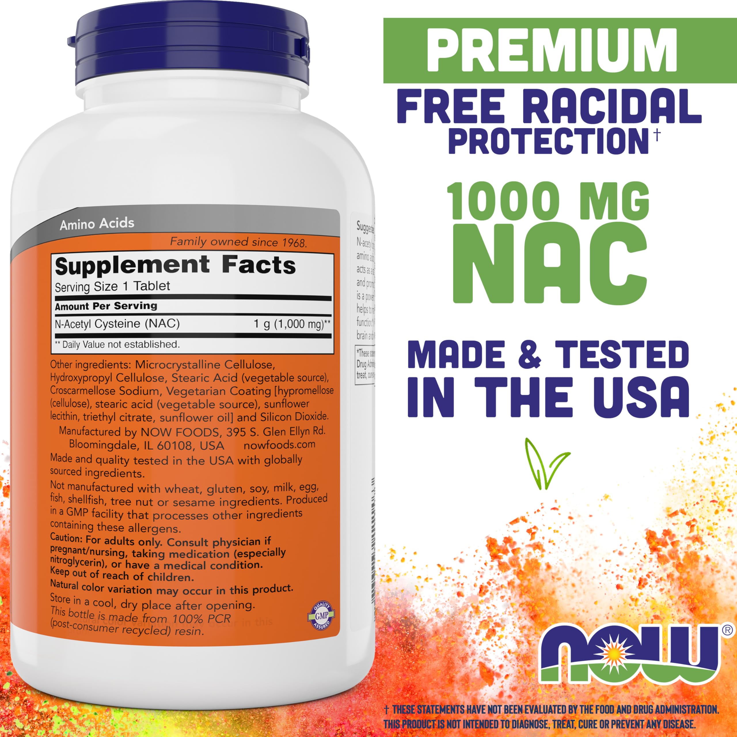 NOW Foods NAC 1000 mg, comprimé quotidien pour une routine facile.