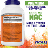 NOW Foods NAC 1000 mg, comprimé quotidien pour une routine facile.