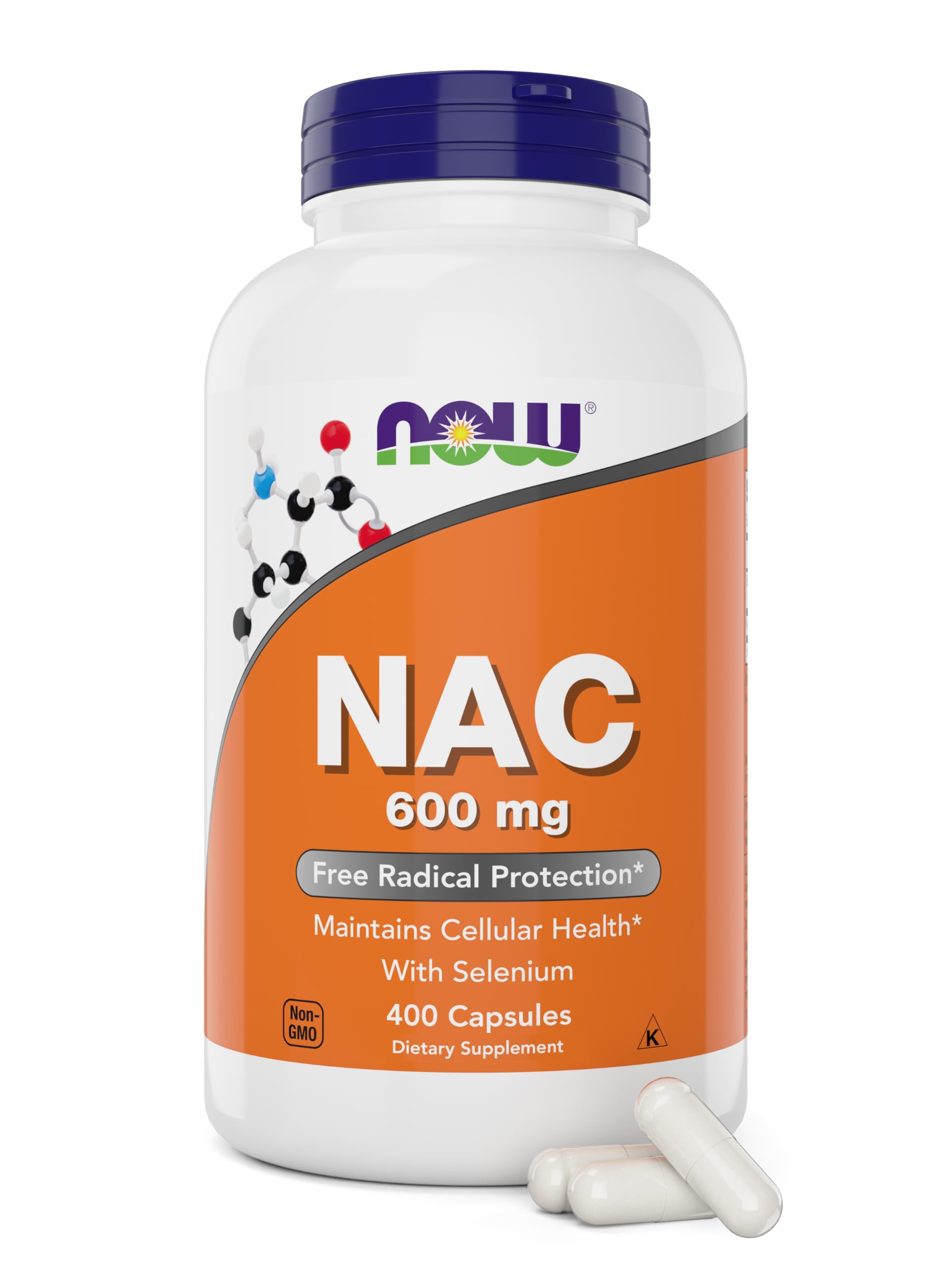 NOW Foods NAC 600 mg - bouteille 400 capsules pour une utilisation pratique au quotidien.