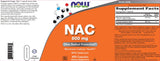 NOW Foods NAC 600 mg - emballage clair avec informations et bénéfices potentiels.