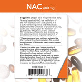 NOW Foods NAC 600mg - Sans sucre et allergènes: choix adapté.