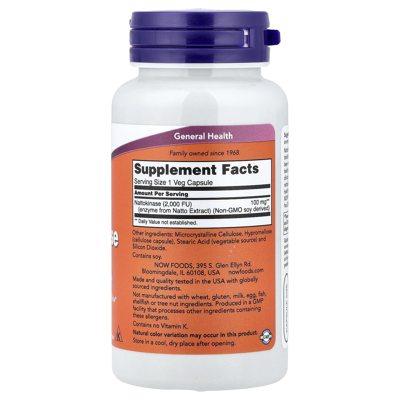 NOW Foods Nattokinase 100 mg capsules véganes, format pratique pour le quotidien