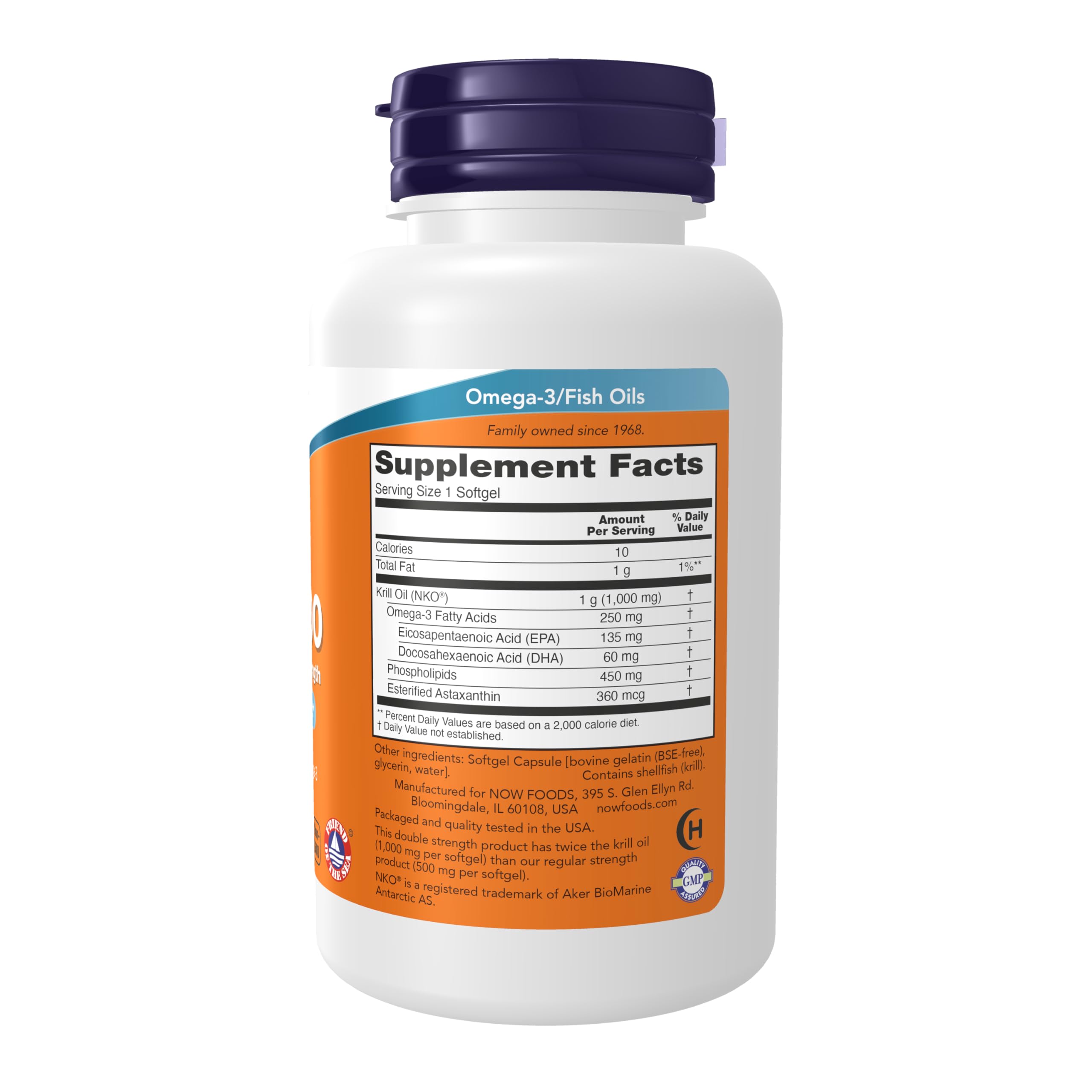 NOW Foods Neptune Krill double force gélules — dosage renforcé pour commodité quotidienne.
