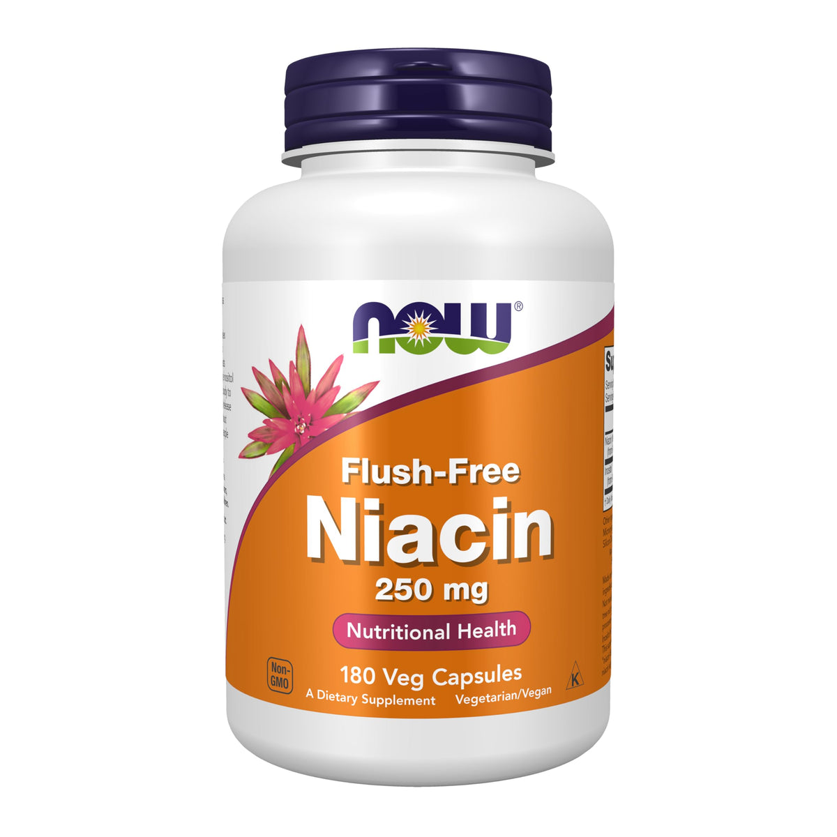 NOW Foods Niacine - bouteille-sans-flush, présentation attrayante et sans bouffée possible.