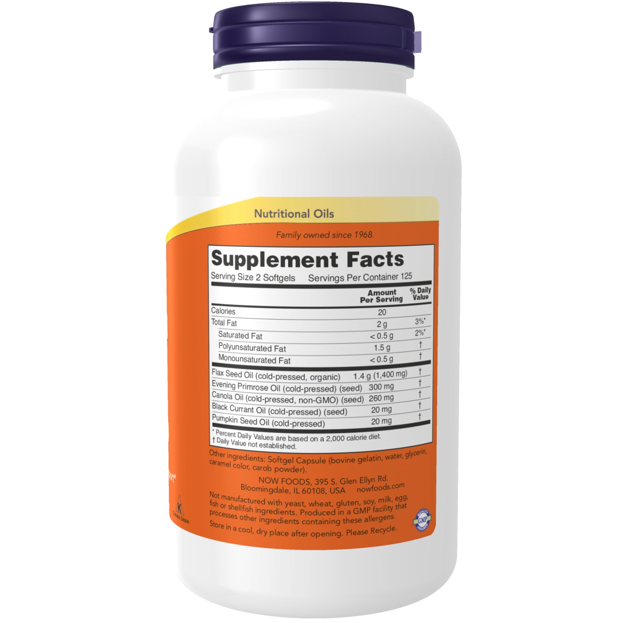 NOW Foods Oméga 3-6-9 : gélules faciles à avaler, soutien potentiel de la peau.