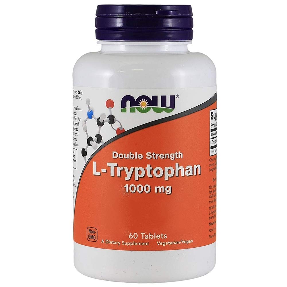NOW Foods pack deux L-Tryptophane tablettes 1000 mg, solution pratique.