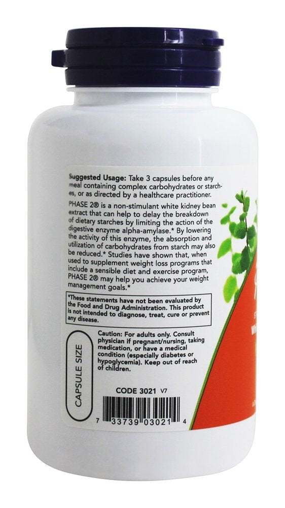 Emballage NOW Foods Phase-2 sans allergènes et conservateurs