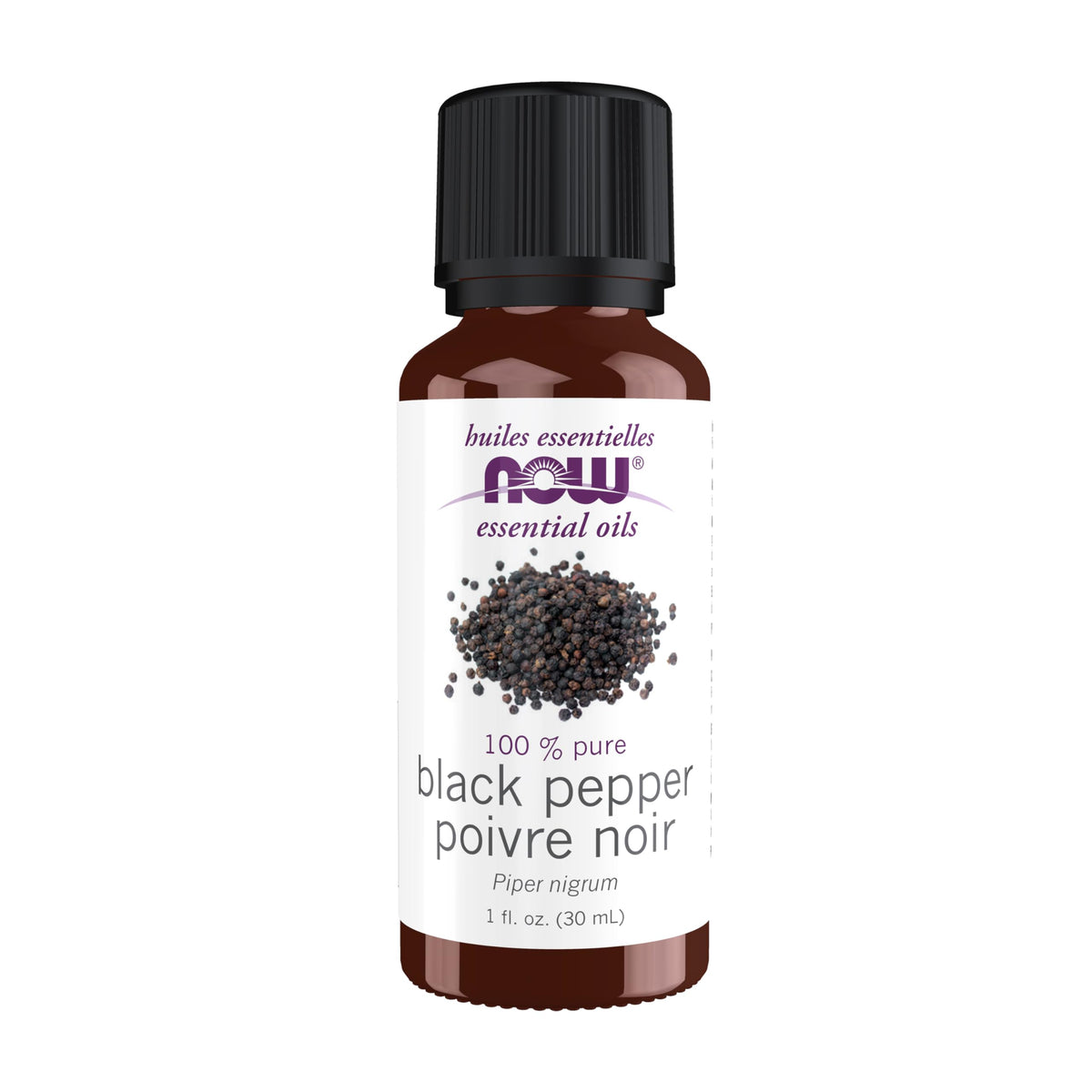 NOW Foods Poivre noir en bouteille d huile essentielle prête à diffuser