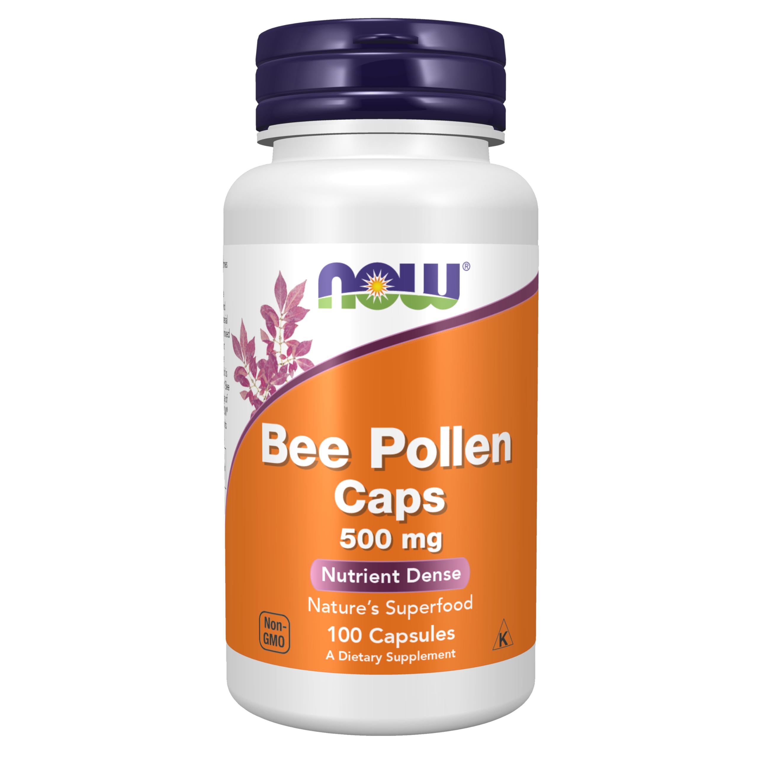 NOW Foods pollen d'abeille, flacon 100 capsules, soutien naturel à l'énergie.