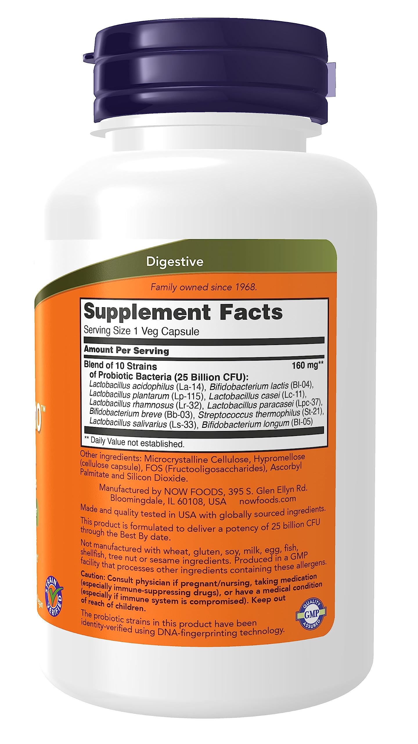 NOW Foods Probiotic-10, bouteille apercu, facilite une routine de bien-être intestinal