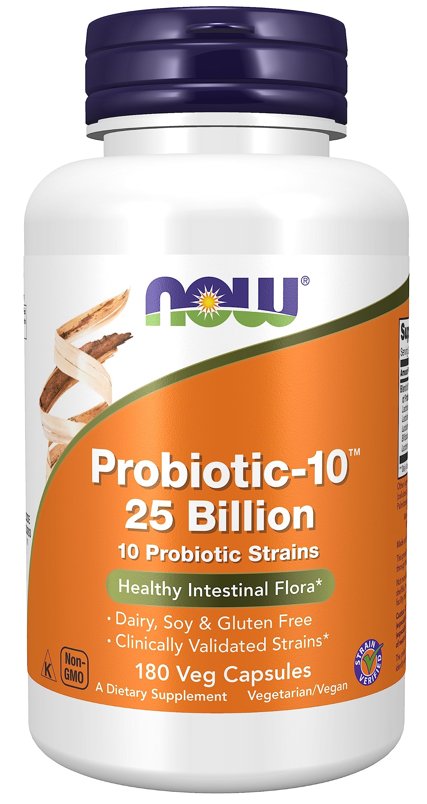 NOW Foods Probiotic-10, capsules apercu, soutien digestif potentiel pour l'équilibre intestinal