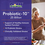NOW Foods Probiotic-10, ingredients apercu, sans allergènes courants pour le confort quotidien