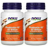 NOW Foods Probiotic10 50 Milliards — bouteille de capsules végétales pour équilibre intestinal.