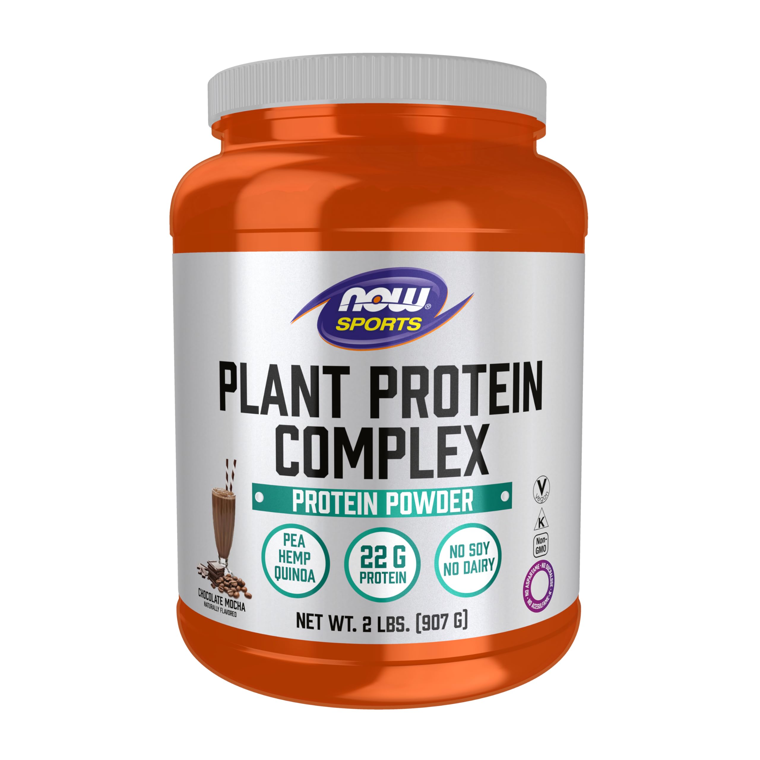 NOW Foods Protéine Végétale Complexe chocolat moka en poudre, parfaite pour l’entraînement quotidien.