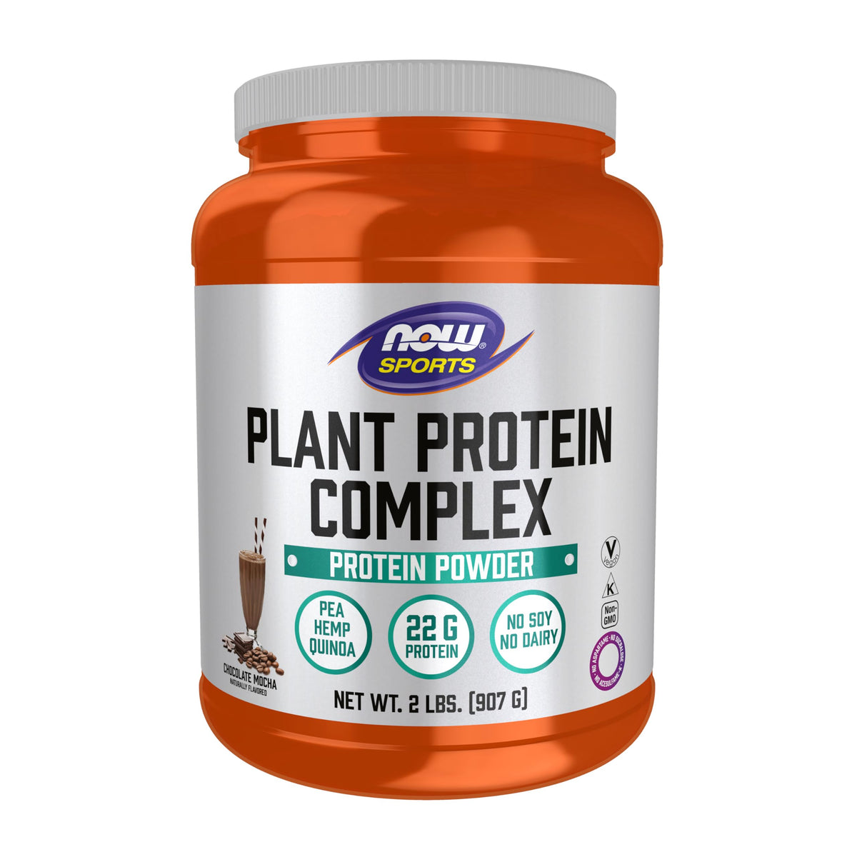 NOW Foods Protéine Végétale Complexe chocolat moka en poudre, parfaite pour l’entraînement quotidien.