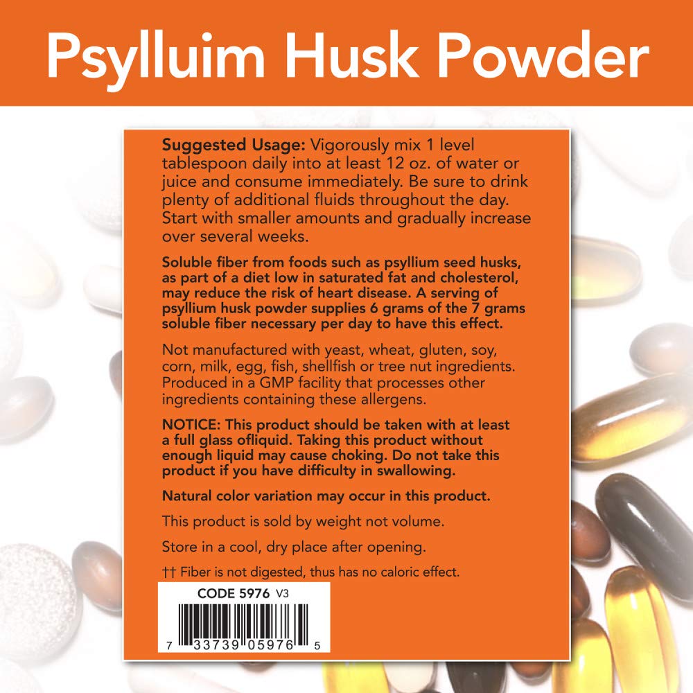 NOW Foods Psyllium Husk Powder se mélange rapidement dans l'eau pour une boisson