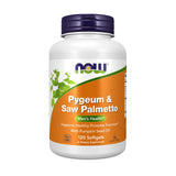 NOW Foods Pygeum Saw Palmetto, capsules molles en bouteille pour le soutien urinaire.