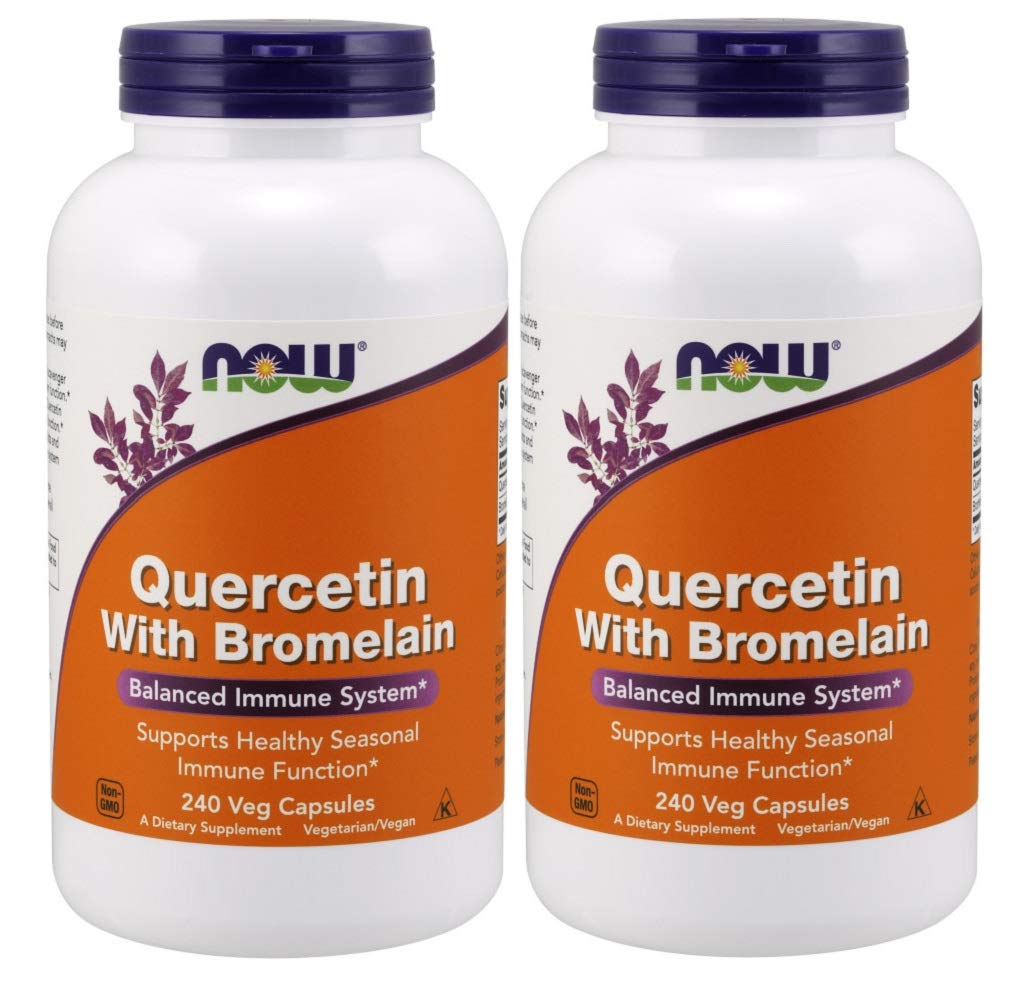 NOW Foods Quercétine Bromélaïne – bouteille montrant la formulation potentielle de soutien immunitaire