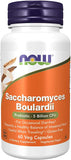 NOW Foods Saccharomyces boulardii capsules à prise pratique.