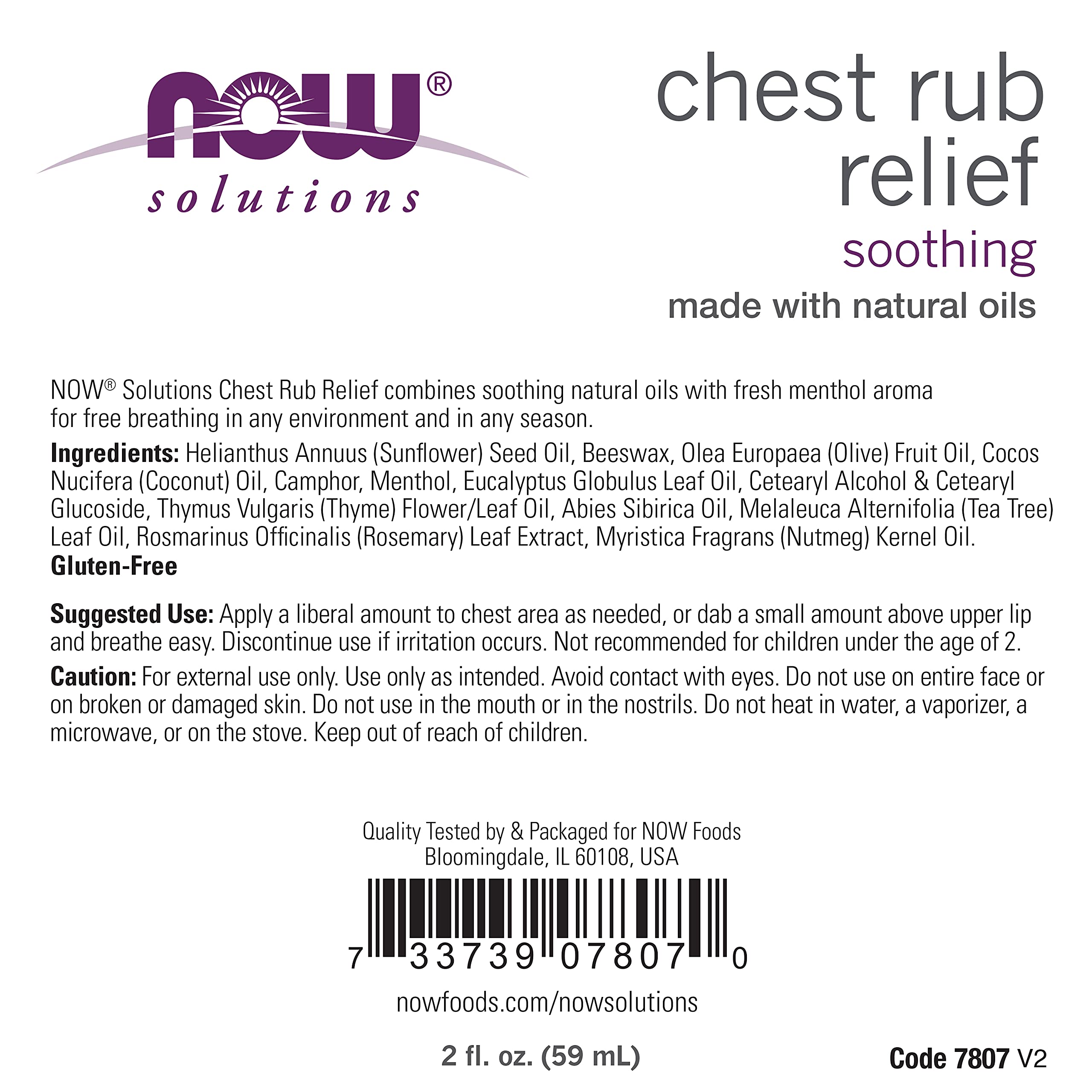 NOW Foods Solutions Chest Rub Relief, application-poitrine, favorise une respiration plus libre.