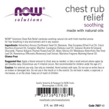 NOW Foods Solutions Chest Rub Relief, application-poitrine, favorise une respiration plus libre.