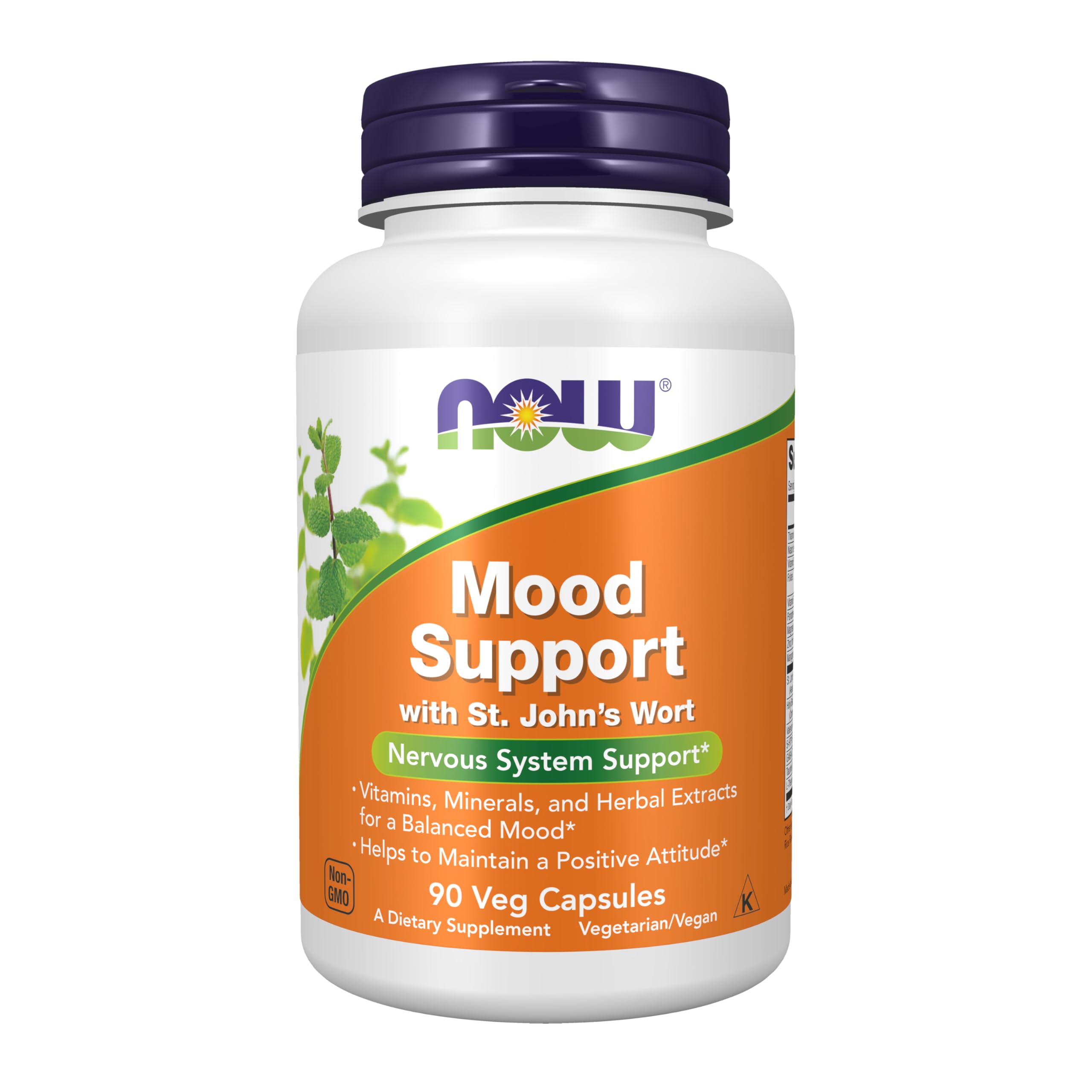 NOW Foods Mood Support – bouteille montrant Millepertuis pour humeur équilibrée.