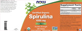 NOW Foods Spiruline organique 1000 mg — présentation en bouteille facile à intégrer.