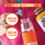 Scoop NOW Foods Arginine et Citrulline pour dosage précis et facile.