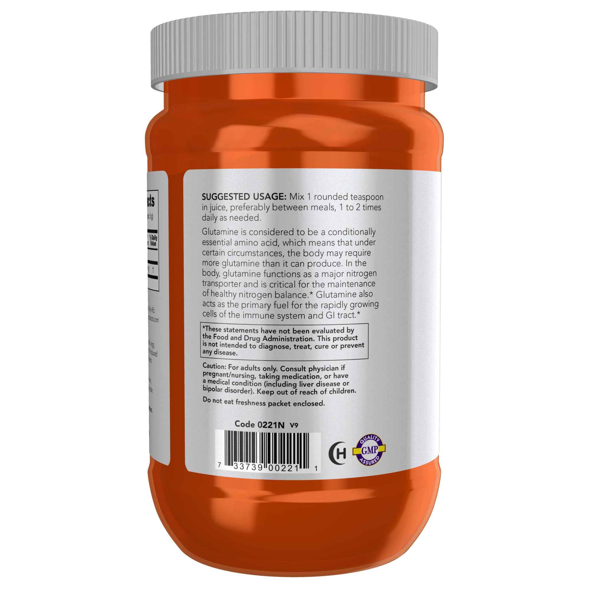 NOW Foods L-Glutamine en poudre, usage pré et post-entraînement pour soutenir le confort musculaire potentiel